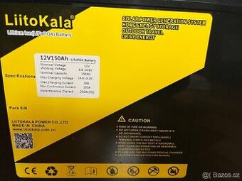 LiitoKala LiFePo4 12V 150AH s BMS - Trakční Baterie - Nová