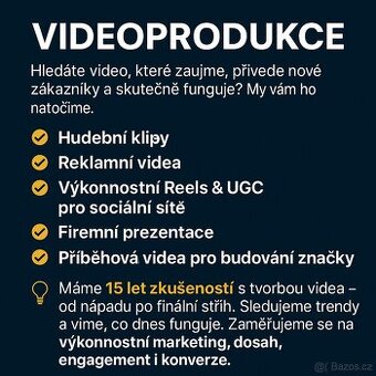 Nabízím video tvorbu pro vaši firmu nebo projekt