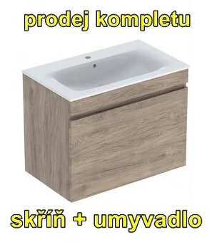 Geberit Renova Plan set 501.916.JR.1 dekor ořech 80 cm + umy