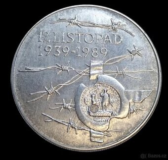 Stříbrná 100 Koruna 1989 - 17. Listopad