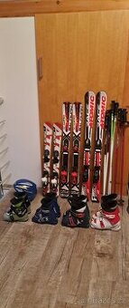 Dětské lyže,lyžáky,hůlky,helma