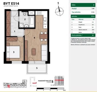Pronájem, byt 2+kk, 42 m, U továren, Praha - Hostivař, Česko - 1