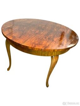 Starožitný jídelní stůl – Art Deco – rozkládací, hruška