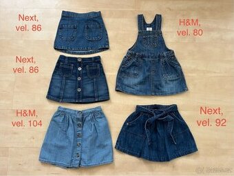 Holčičí džínové sukně/šaty Next/H&M