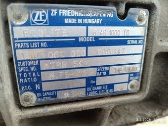 Automatická převodovka 6AS z vozidla DAF LF 45.250