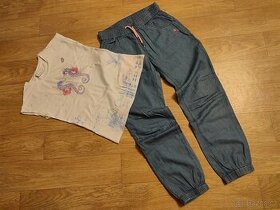 Riflové kalhoty a tričko vel. 152 - 1