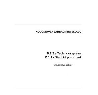 Prodám projektovou dokumentaci