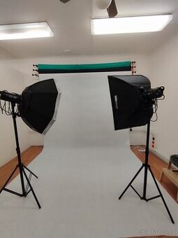 Set blesků a foto pozadí do ateliéru - 1