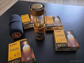 Lucerna UCO mosaz original na svíčky + svíčky UCO + obal