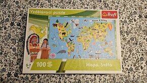 Puzzle Trefl mapa světa 100 dílků