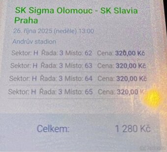 Vstupenky Sigma Olomouc - SK Slavia Praha