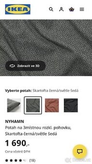 NOVÝ Ikea Nyhamn potah na pohovku