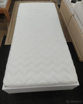 Postel bílý lesk 90x200x50cm