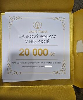 Dárkový poukaz od Lázně Travel v hodnotě 20 000 Kč