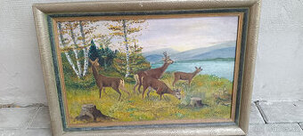 myslivecký obraz Jelen