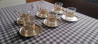 Vintage čajová sada „Brusel“ – zlatý dekor