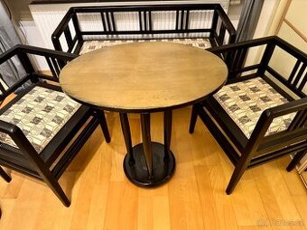 Starožitný set, křesla, lavice, stolek