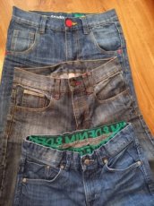 2x džíny, kalhoty 146/152