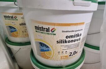 Fasádní silikonová omítka Mistral, bílá, zrno 2,0, 25kg