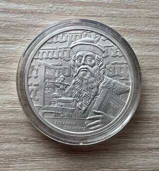 Stříbrná mince Johannes Gutenberg 1 Oz 2024