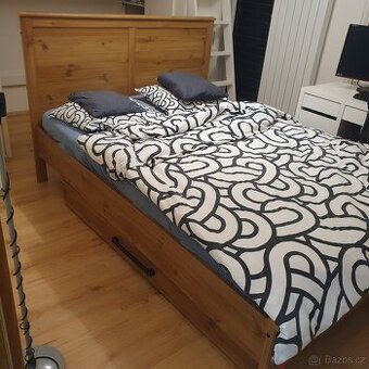 Postel Ikea 140x200 s roštem a matraci