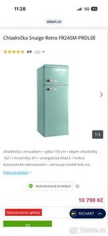 Chladnička Snaige Retro FR24SM-PRDL0E