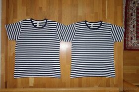 2x proužkované tričko pro dvojčata vel.146