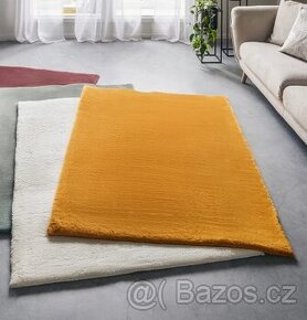 UMĚLÁ KOŽEŠINA Caroline, 80/150cm, hořčicově žlutá