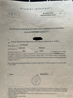 Odborná způsobilost - doprava