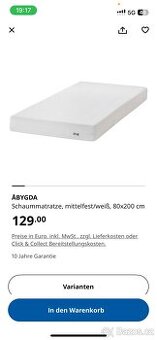 Matrace 80x200 Ikea