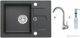 GRANITOVÝ DŘEZ ALVEUS HERO 30 + BATERIE + DÁVKOVAČ SAPONÁTU