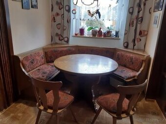 Rustikální jídelní rohová lavice