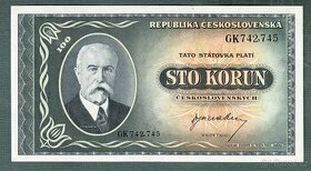 Staré bankovky 100 kčs 1945 MASARYK pěkný stav