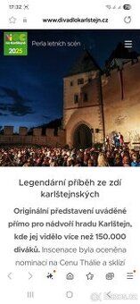 Prodam vstupenky Noc na Karlštejně znovu na Karlštejně