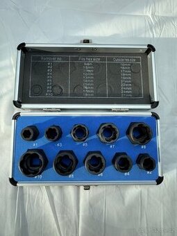 Sada vytahováků na poškozené šrouby nástrčných klíčů