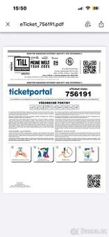 Prodám lístky na  Till Lindemanna  v Praze 18.12 .2025