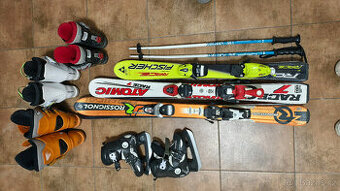 Dětské lyže a lyžáky, brusle