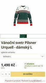 Vánoční svetr  dámský  Pillsner Urqell nový - 1