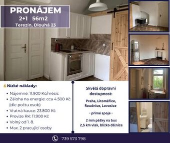 PRONÁJEM KOUZELNÉHO BYTU 2+1 (56m2) V TEREZÍNĚ
