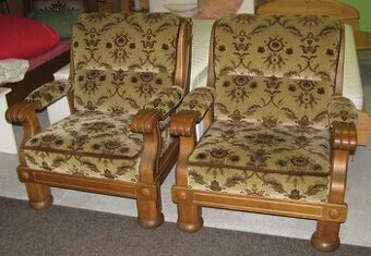 2 rustikální křesla