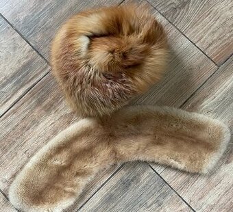 Kožešinová čepice + límec