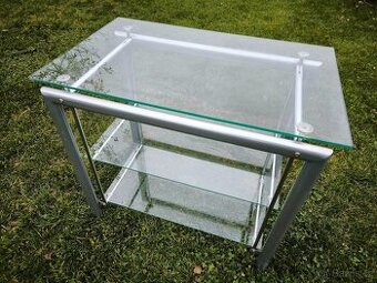 Stolek televizní kov + sklo