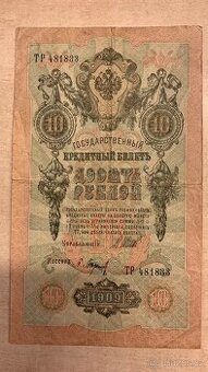Bankovka 10 Rublu z roku 1909