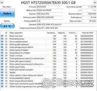 500GB /2,5´ HDD zánovní jen instalace