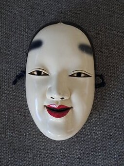japonská maska ​​Nó, Ko-omote, dřevěná ručně vyřezávaná