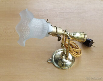 Starožitná mosazná lampička - secese