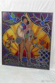 Stará skleněná vitráž