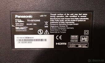 Tv smart 4K HDR Panasonic TX-43FX 550E