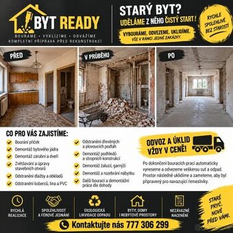 �� PŘIPRAVÍME VÁŠ BYT KOMPLETNĚ K REKONSTRUKCI