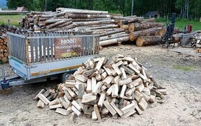 Palivové dřevo - suché štípané, špalky, měkké, tvrdé